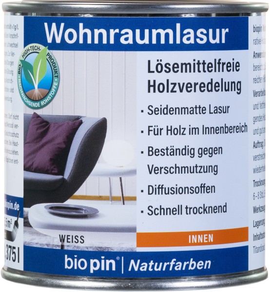 Wohnraumlasur Weiß transparent