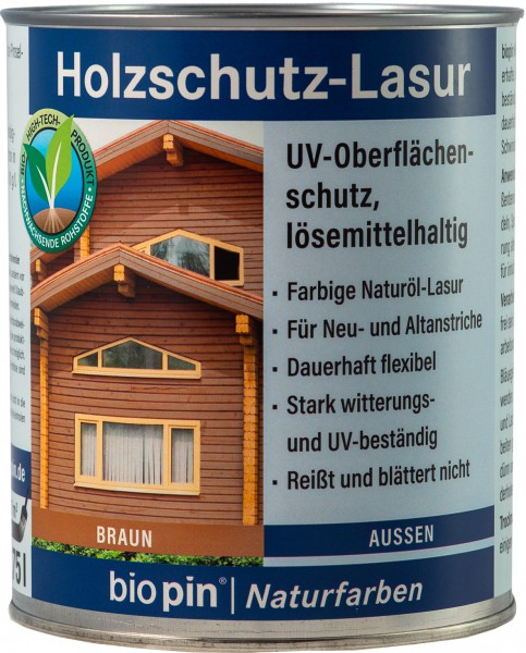 Holzschutz Lasur Braun 0,75L