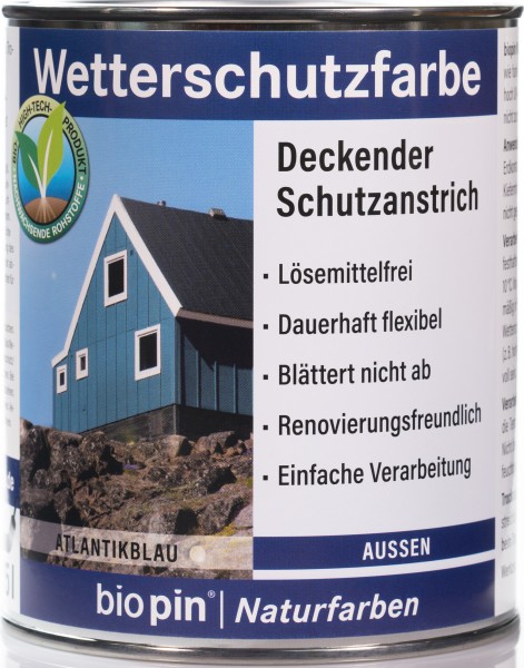 Wetterschutzfarbe Atlantik Blau