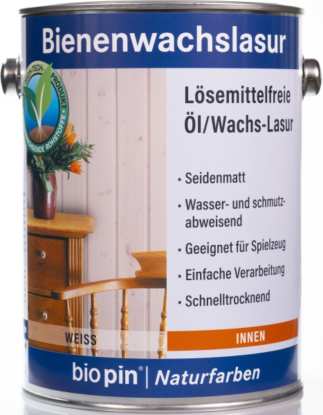 Bienenwachslasur Weiß transparent